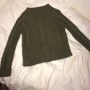 J.Crew hunter green mock neck sweater